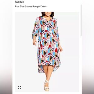 Loralette Multicolor Abstract High Low Dress